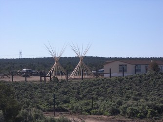 tepee construction near Chinle, AZ
