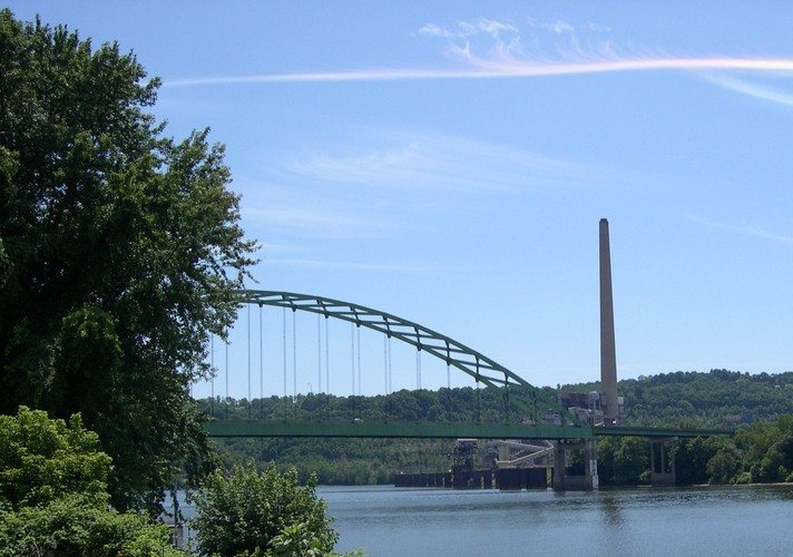 bridge across Ohio River at Moundsville WV