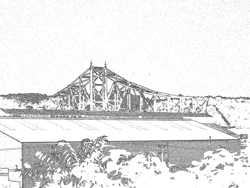 Benwood, WV factory & Bellaire Highway Toll Bridge